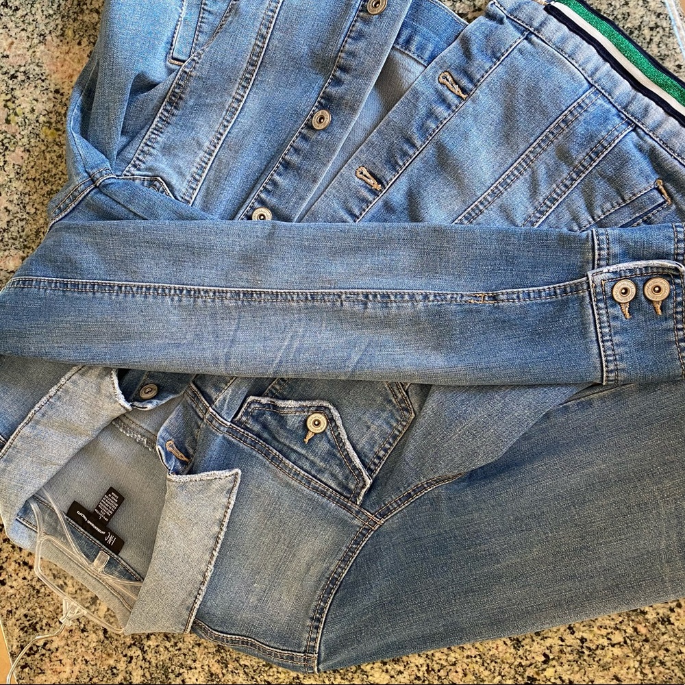 INC International Concepts Striped Hem Jean Jacket - Picture 10 of 10